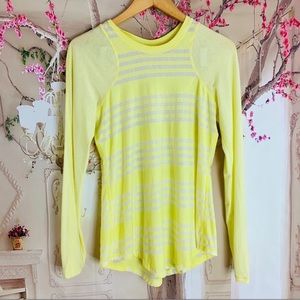 Lululemon Ocean Stripe Mellow Lemon Tee